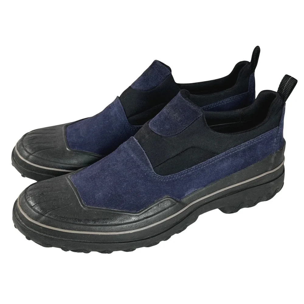 Clarks Mens Waterproof Suede Duck Shoes Navy Blue Slip On Loafers 38304 Size 8 M